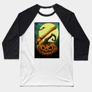Halloween pumpkin with visual glitch effect Baseball T-Shirt